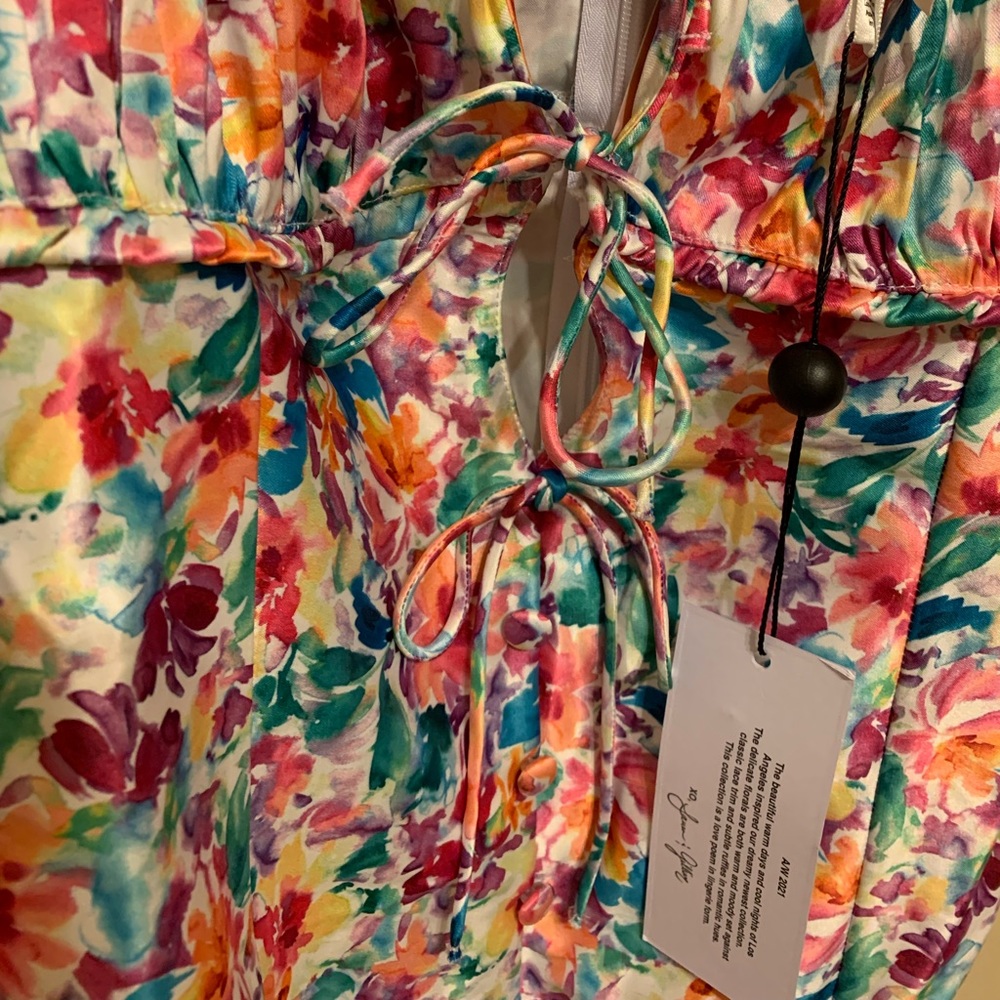 For Love and Lemons Floral Watercolor Bodysuit NWT - Picture 9 of 14